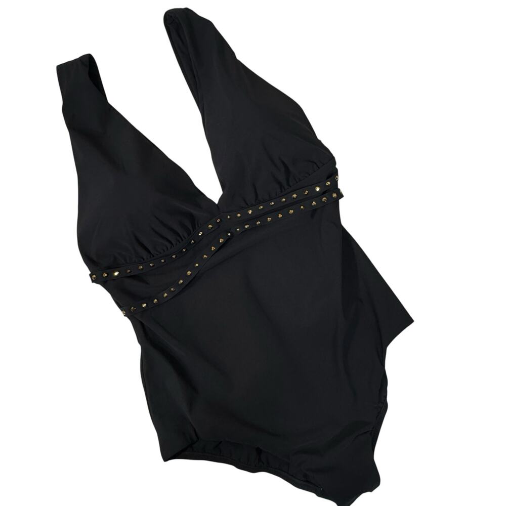 Amoressa Swimwear SZ 14 Romancing the Stone Lupita One-Piece Swimsuit Plunging